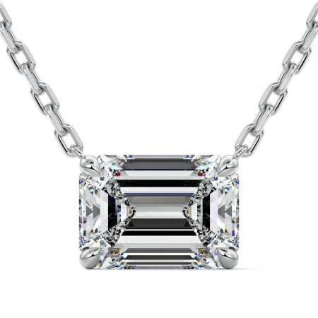 Lant si pandantiv Solitaire Emerald 1 CT [1]