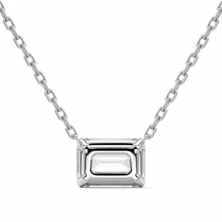 Lant si pandantiv Solitaire Emerald 1 CT [2]