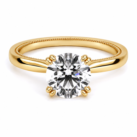 Inel de logodna cu moissanite rotund 2 carate D VVS moissanite princess 0,2 ct | aur sau platina [2]
