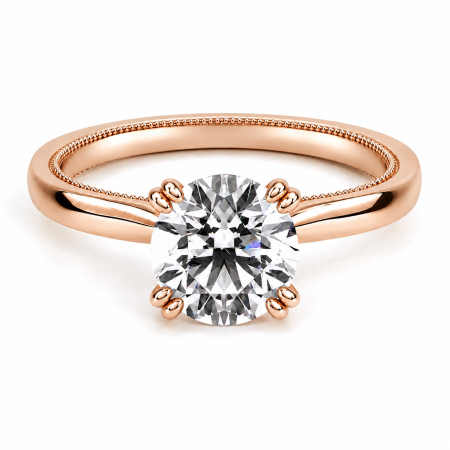 Inel de logodna cu moissanite rotund 2 carate D VVS moissanite princess 0,2 ct | aur sau platina [4]