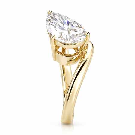 Pear Moissanite Engagement Ring 1.5 ct / 2 ct D VVS | Platinum Plated Silver, Yellow or Rose Gold [3]