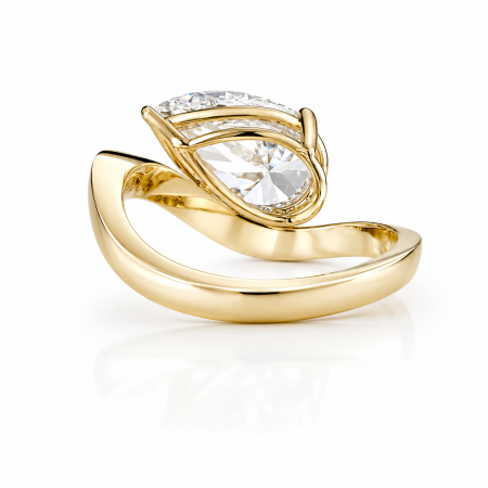 Pear Moissanite Engagement Ring 1.5 ct / 2 ct D VVS | Platinum Plated Silver, Yellow or Rose Gold [2]