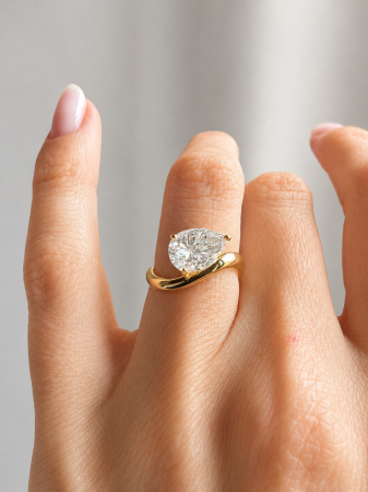 Pear Moissanite Engagement Ring 1.5 ct / 2 ct D VVS | Platinum Plated Silver, Yellow or Rose Gold [11]