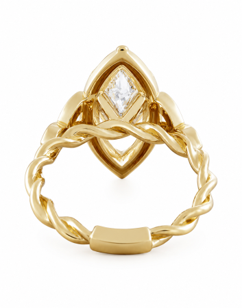 Inel Logodna Moissanite Marchiz & Halo– Milgrain si Detalii Vintage [4]