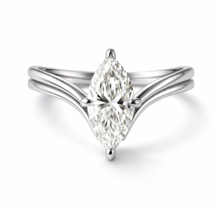 Inele de logodna - Inel de logodna cu diamant de laborator marchiz 1–3 ct | Solitaire, Banda dubla| Argint, Aur sau Platina
