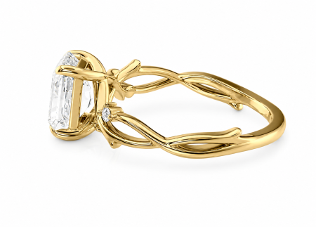 Inel de Logodnă Radiant cu Diamant de Laborator | Inel Elegant Inspirat din Natură [6]