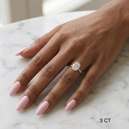 E VS1 Oval Lab-Grown Diamond Engagement Ring | Silver, Gold, Platinum [11]