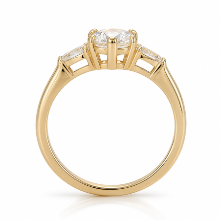 Inel Logodnă Marquise Diamant de Laborator E VS1 | Diamante Champagne [6]