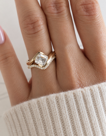 Inel cu Moissanite Asscher 1 ct D VVS – The Camille [7]