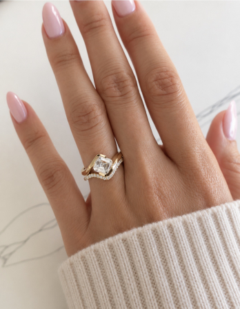 1 ct Asscher Cut Moissanite Engagement Ring – The Camille [6]