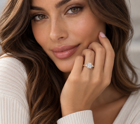 Inel de logodnă cu Moissanite Radiant D VVS1 – The Celine [7]