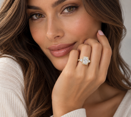 Inel de logodnă cu Diamant de Laborator Radiant – The Celine [8]