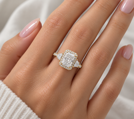 Inel de logodnă cu Moissanite Radiant D VVS1 – The Celine [6]