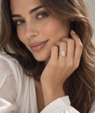 Radiant hidden halo lab-grown diamond engagement ring [4]