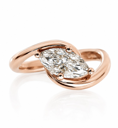 Inel de Logodnă East-West cu Moissanite 1 ct | Aur sau Platină | The Elle [2]