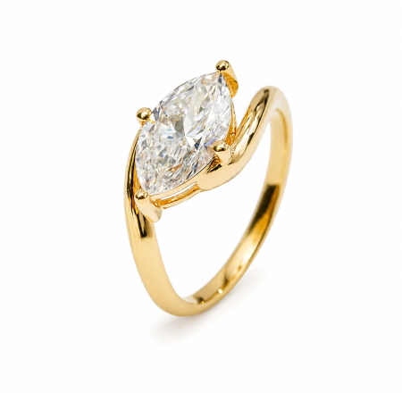 Inel de Logodnă East-West cu Moissanite 1 ct | Aur sau Platină | The Elle [3]