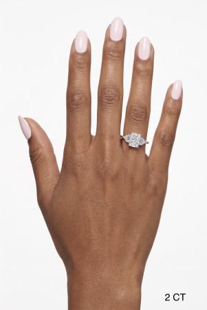 Radiant lab-grown diamond engagement ring – Cluster baguette, marquise and round diamonds [7]