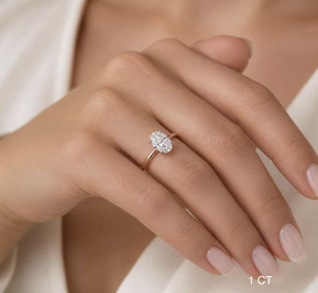 Inel Logodnă Diamant Laborator Oval E VS1 – Aur 10K, 14K, 18K, Platină, Argint | The Elysia [3]