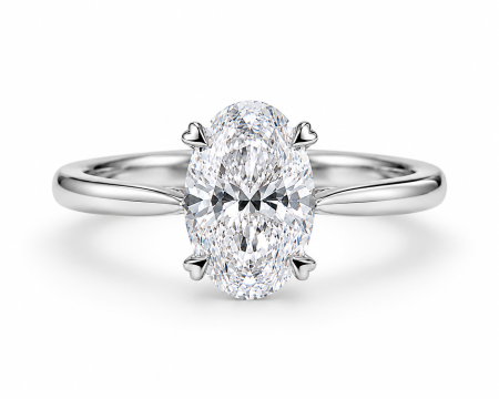 Solitaire - Inel Logodnă Diamant Laborator Oval E VS1 – Aur 10K, 14K, 18K, Platină, Argint | The Elysia
