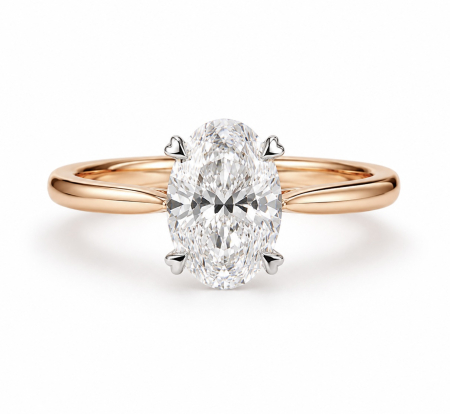 Inel Logodnă Diamant Laborator Oval E VS1 – Aur 10K, 14K, 18K, Platină, Argint | The Elysia [1]