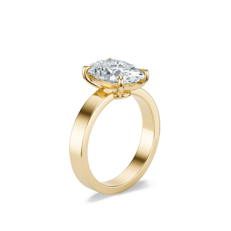Oval E VS1 Lab-Grown Diamond Engagement Ring, Cigar Band | Gold, Platinum or Silver [4]