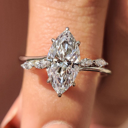 Inel de Logodnă cu Moissanite Marquise – The Giselle [6]
