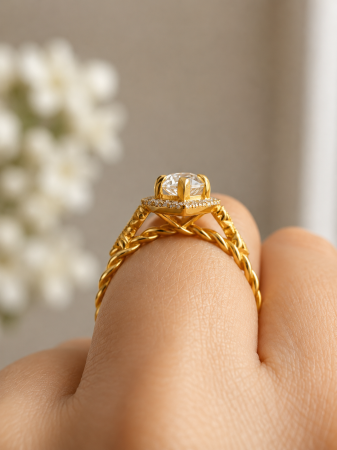 Inel Logodna Moissanite Marchiz & Halo– Milgrain si Detalii Vintage [8]