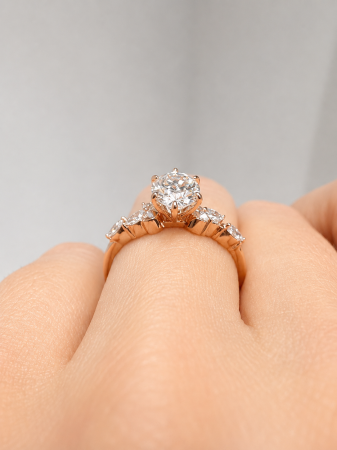 Lab-grown Diamond Marquise Engagement Ring | Gold 10K, 14K, 18K, Platinum or Sterling Silver [10]