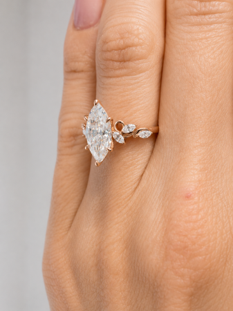 Inel de logodnă Marquise cu Moissanite | Aur 10K, 14K, 18K și Platină [7]