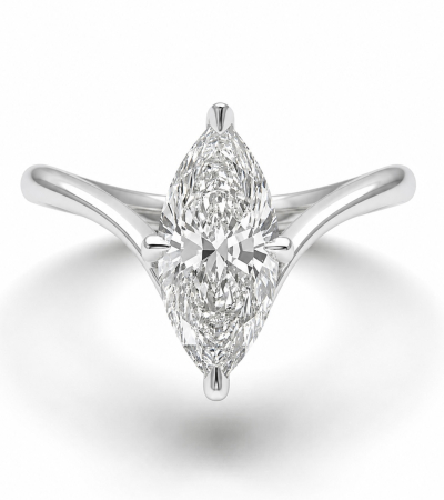 Inel de logodna cu moissanite marchiz solitaire D VVS | Aur sau platina