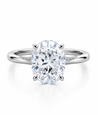 Vintage - Inel de logodna diamant de laborator oval 1.5 ct vintage Tacori | Argint, Aur, Platina