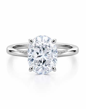 Inele de logodna - Inel de logodna moissanite oval 1,5 carate model vintage Tacori | Aur sau Platina