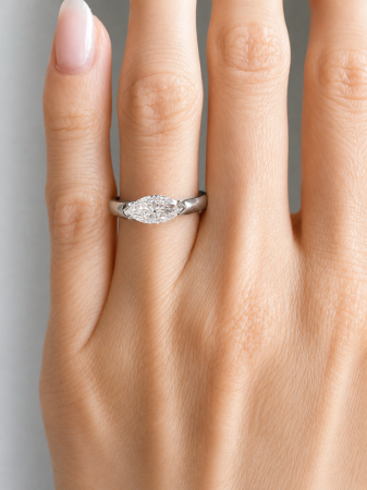 The Sola – Inel de logodnă cu moissanite marquise 1 ct East-West Semi-bezel [5]