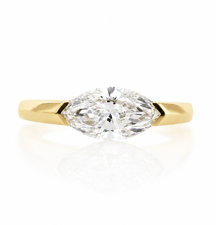 The Sola – Inel de logodnă cu moissanite marquise 1 ct East-West Semi-bezel [1]