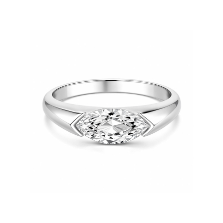 The Sola – Inel de logodnă cu moissanite marquise 1 ct East-West Semi-bezel [2]