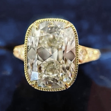 Inel de Logodnă Moissanite Elongated Cushion Vintage | Filigran și Milgrain| Argint, Aur sau Platină [5]