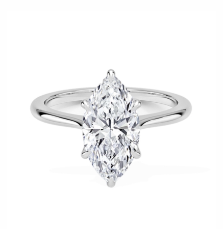 Moissanite - Inel din Argint cu Moissanite Marchiz 1-3 CT | Solitaire | Setare joasa
