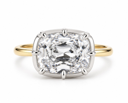 Pave - Inel Logodnă Diamant Laborator Cushion East-West - The Zendaya