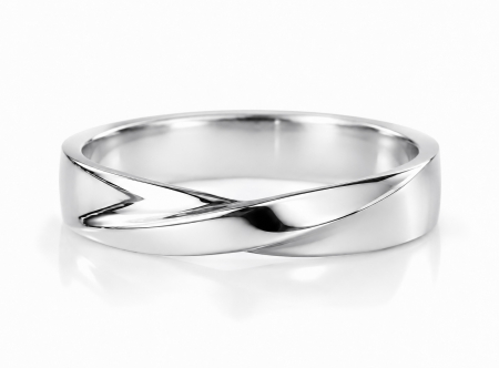 Moissanite - Mobius Wedding Ring in Gold or Platinum – Personalized Modern Wedding Ring