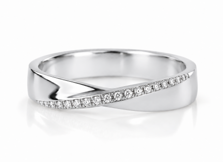 Gold - Mobius Wedding Ring with Moissanite in Gold or Platinum – Modern Personalized Wedding Ring