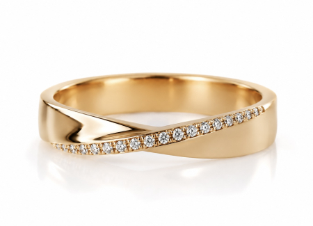 Mobius Wedding Ring with Moissanite in Gold or Platinum – Modern Personalized Wedding Ring [1]
