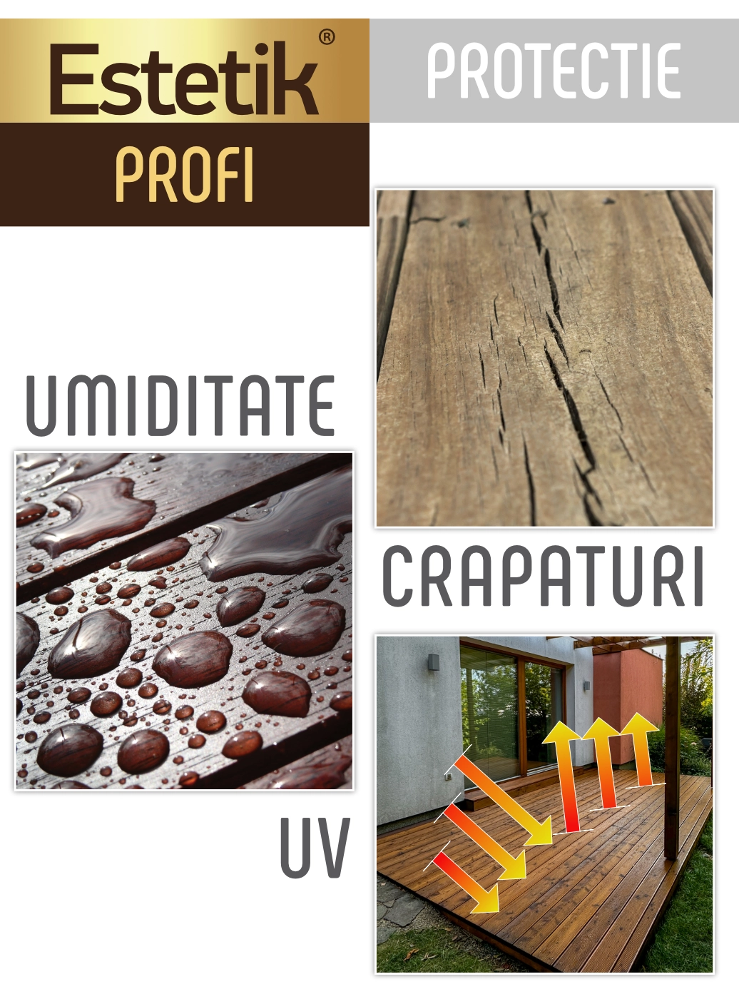 Bait lemn exterior Estetik Profi 3L Palisandru – protecție 20 ani, UV + apă [3]