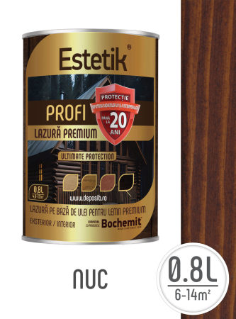 Estetik PROFI - Bait lemn Estetik Profi 0.8L Nuc – protecție UV și apă, până la 20 ani