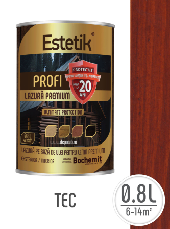 Estetik PROFI - Bait lemn Estetik Profi 0.8L Tec – protecție UV, durabilitate 20 ani