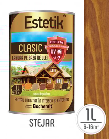 Estetik CLASIC - Lazura lemn Estetik Clasic 1L Stejar – pe baza de ulei, protectie UV