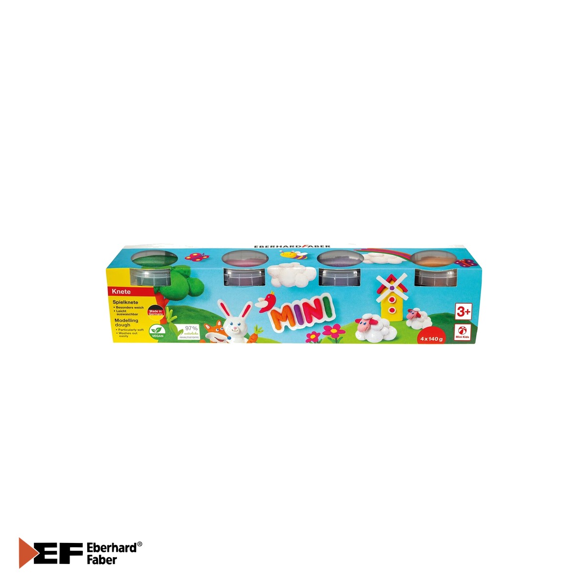Plastilina si materiale de modelaj - Set plastilina modelaj Eberhard Faber, 4 culori speciale, 140g/culoare, pentru copii