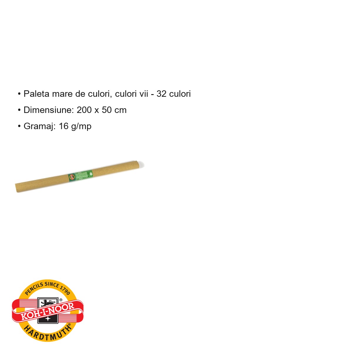 Hartie creponata aurie Koh-I-Noor, 200 x 50 cm, pentru decoratiuni si activitati craft [2]