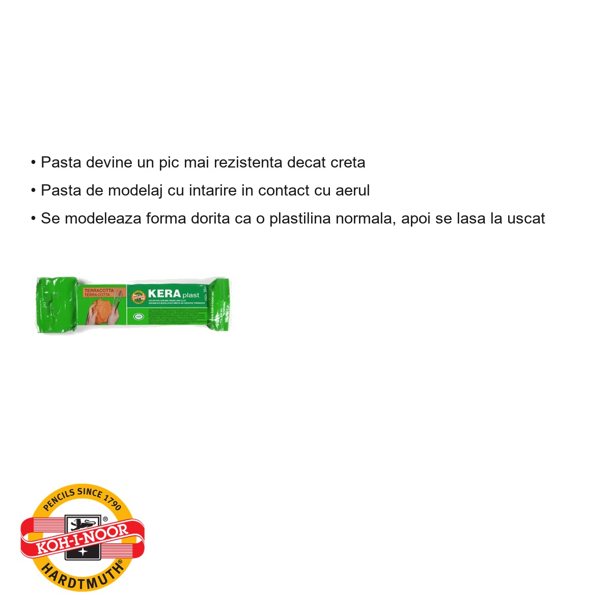 Pasta de modelaj cu intarire la aer Koh-I-Noor, teracota, 300g, pentru modelare si decorare [2]