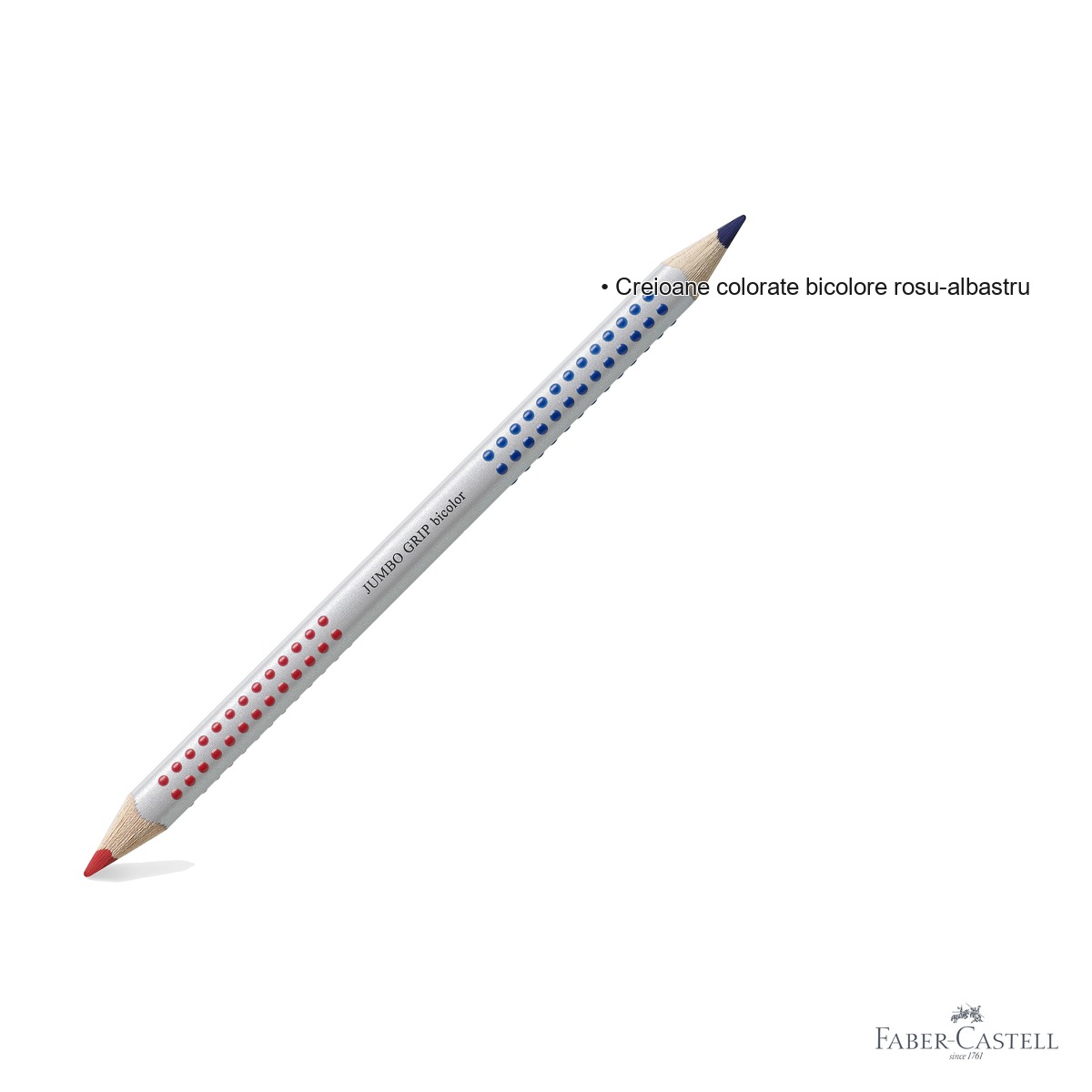 Creion bicolor rosu-albastru Faber-Castell, mina dubla colorata, pentru scoala si birou [2]