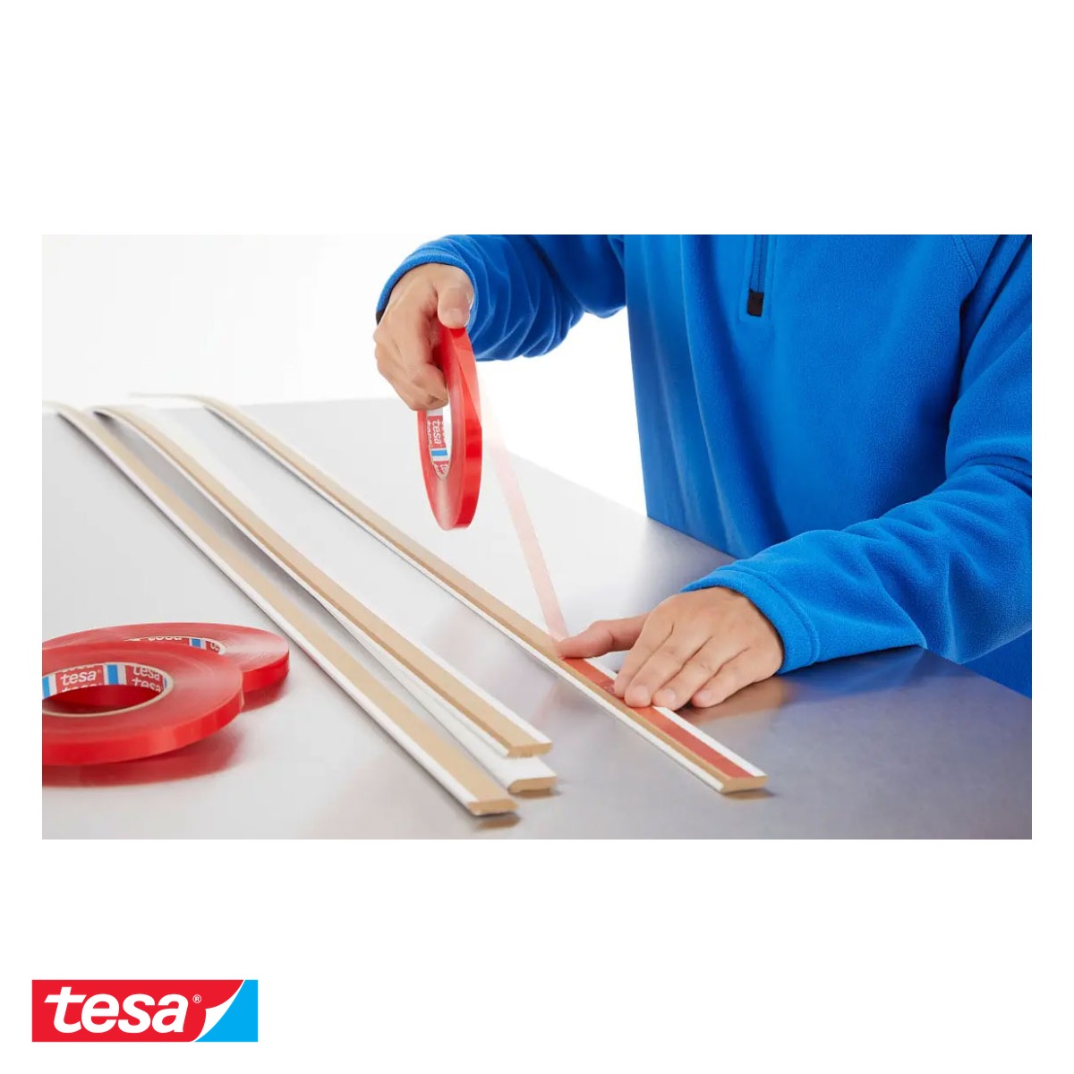 Banda dublu adeziva transparenta Tesa 4965 Original Next Gen, 50m x 25mm, montaj industrial, rezistenta UV si termica [3]